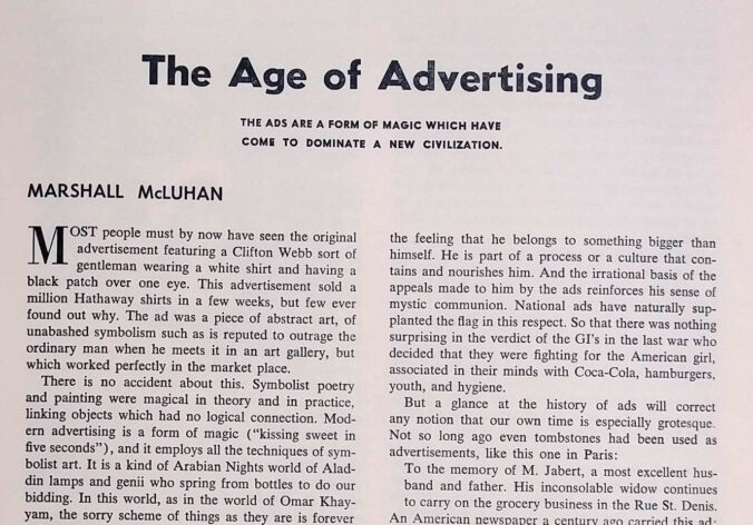An image of The Age of Adverising's opening paragraphs, as originally published.