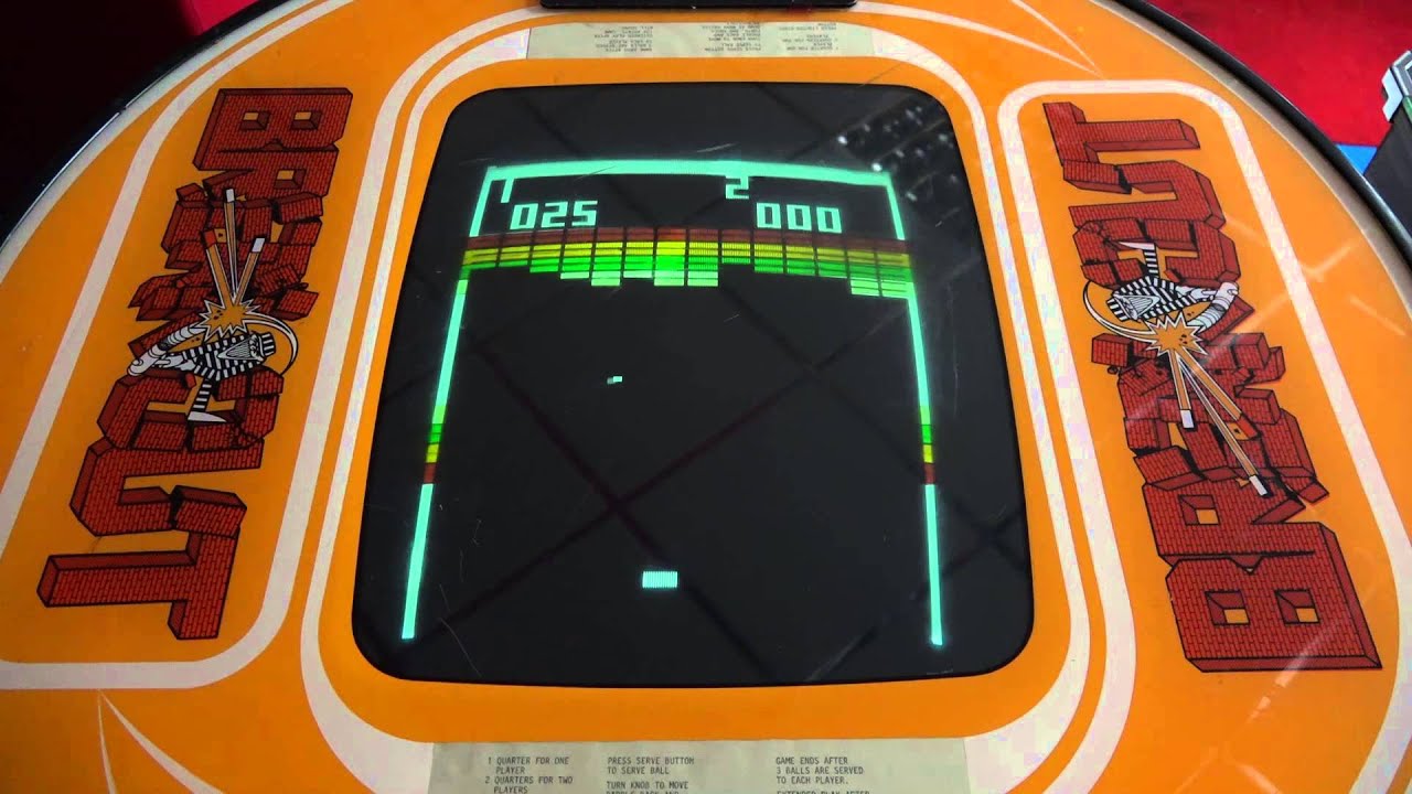 The Atari video game Breakout in its original Arcade cabinet.